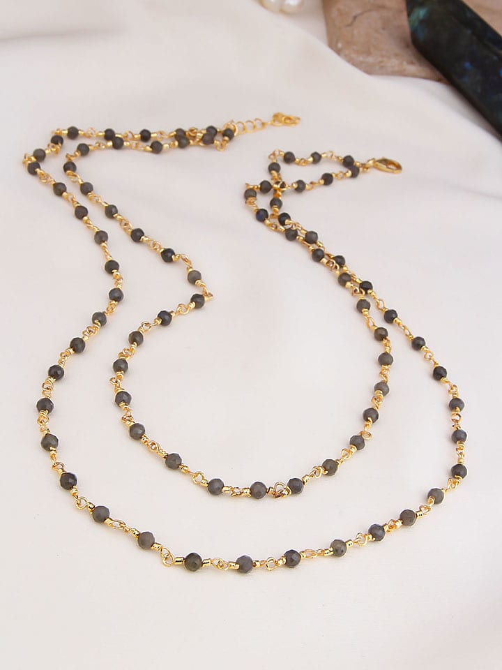 Pierres de Jade Pozłacany naszyjnik z elementami ozdobnymi - dł. 47 cm rozmiar: onesize