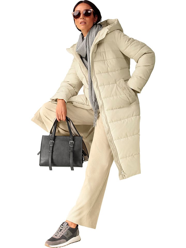 Heine Płaszcz pikowany w kolorze beżowym rozmiar: 48