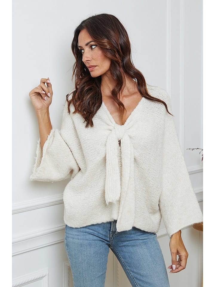 So Cachemire Sweter "Chiwel" w kolorze kremowym rozmiar: M