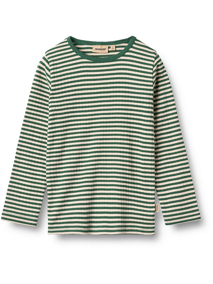 Wheat Koszulka "Stig" w kolorze beżowo-zielonym rozmiar: 116