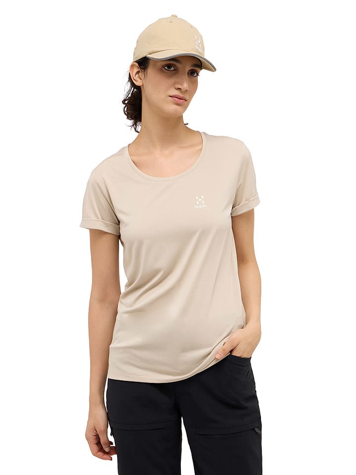 Haglöfs Koszulka turystyczna "Ridge" w kolorze beżowym rozmiar: M