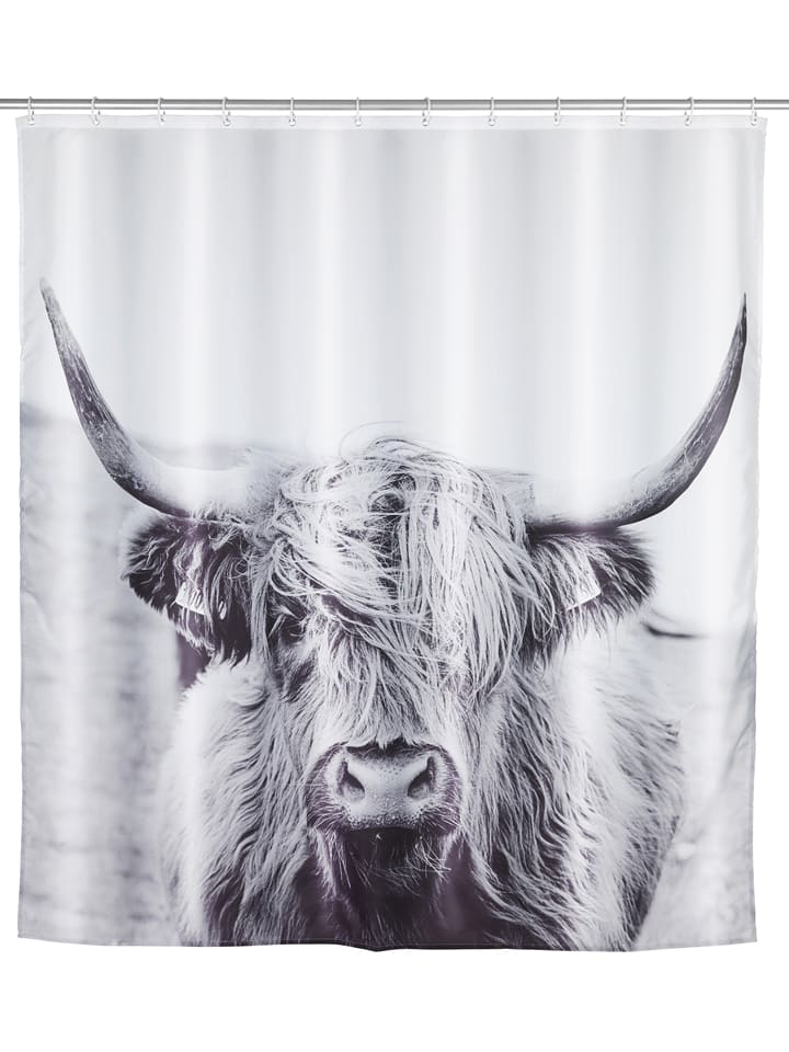 Wenko Zasłona prysznicowa "Yak" w kolorze szarym - 180 x 200 cm rozmiar: onesize