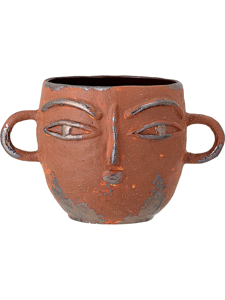 Bloomingville Doniczka "Lo" w kolorze brązowym - wys. 16,5 x Ø 18,5 cm rozmiar: onesize