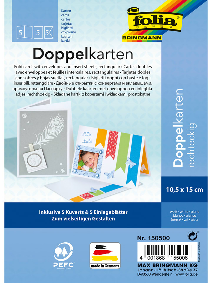 folia PAPER Zestaw "Fold cards" w kolorze białym do rękodzieła rozmiar: onesize