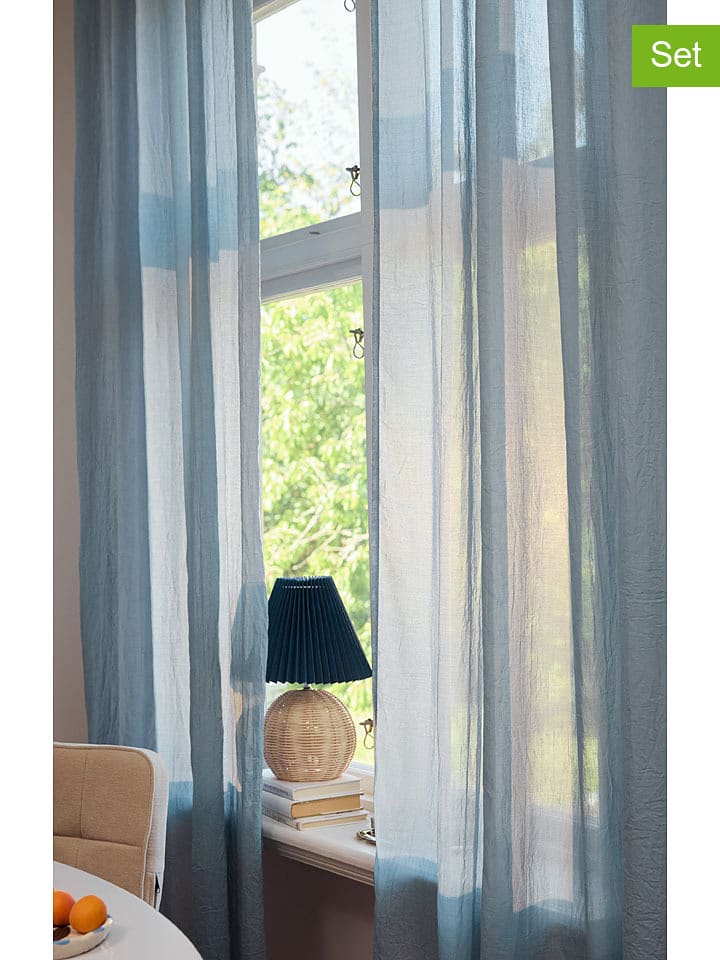 Jotex Zasłony (2 szt.) "Cia" w kolorze niebieskim rozmiar: 300 cm