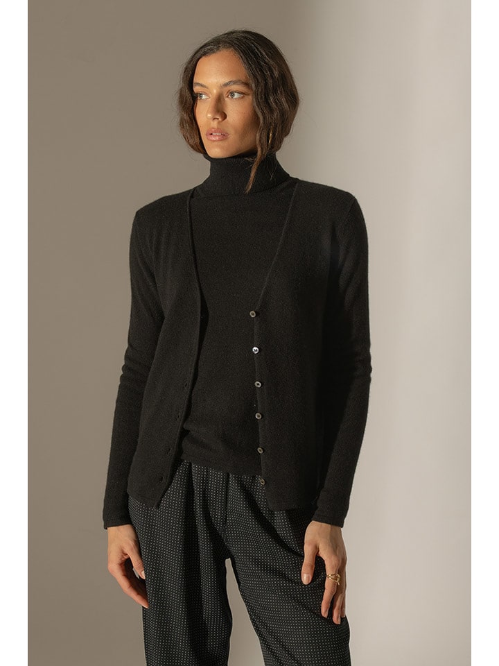 Perfect Cashmere Kaszmirowy kardigan "Paige" w kolorze czarnym rozmiar: S
