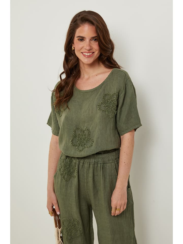 Rodier Lin Lniana koszulka w kolorze khaki rozmiar: XL/XXL