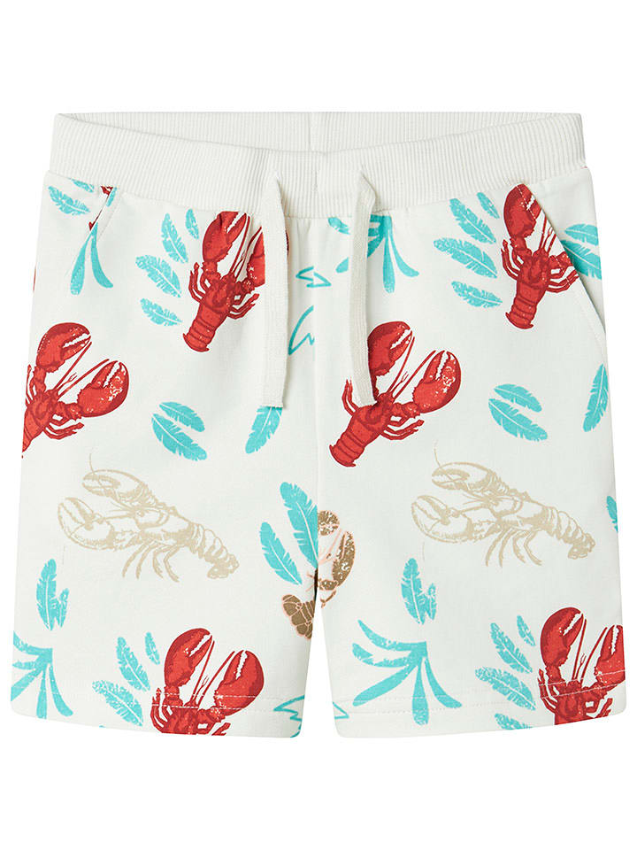 name it Szorty dresowe "Fin" w kolorze białym rozmiar: 104