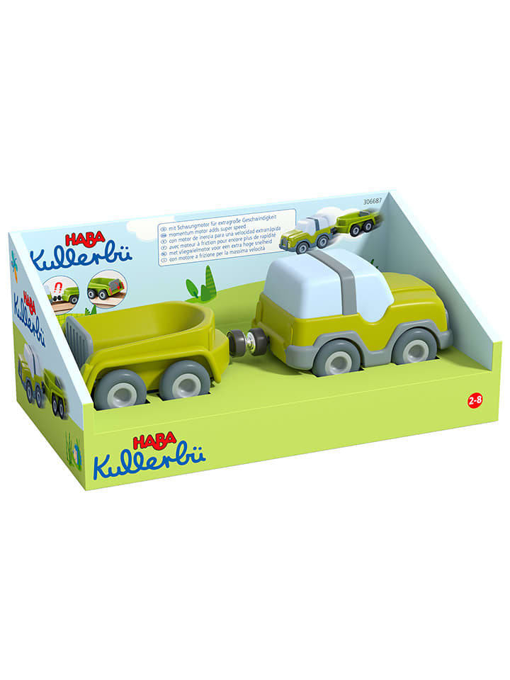 Haba Samochód terenowy w kolorze zielonym z przyczepą - 2+ rozmiar: onesize