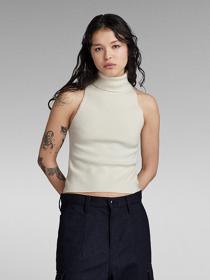 G-Star Top w kolorze kremowym rozmiar: S