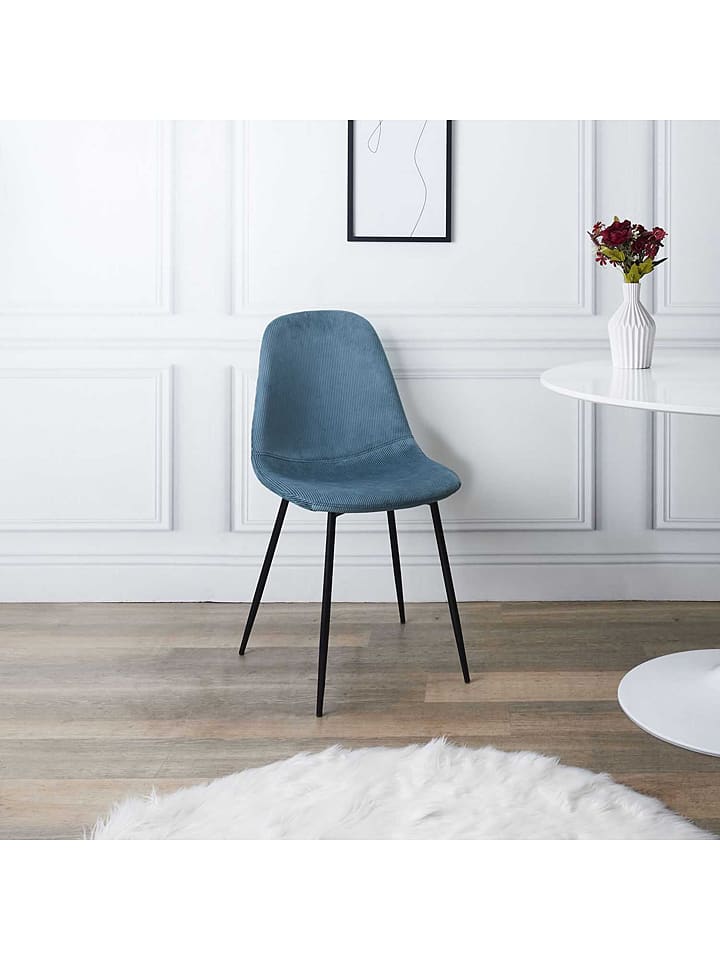 Rétro Chic Krzesło "Giulia" w kolorze niebieskim - 42,5 x 87 x 44 cm rozmiar: onesize