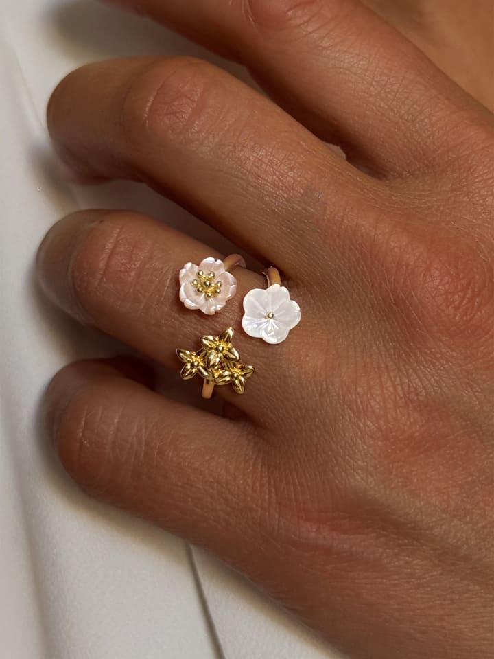 Les Petites Précieuses Pozłacany pierścionek z cyrkoniami rozmiar: 58