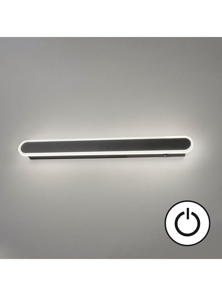 FISCHER & HONSEL Lampa ścienna LED "Stretto" w kolorze czarnym - 60 x 6,5 x 5 cm rozmiar: onesize