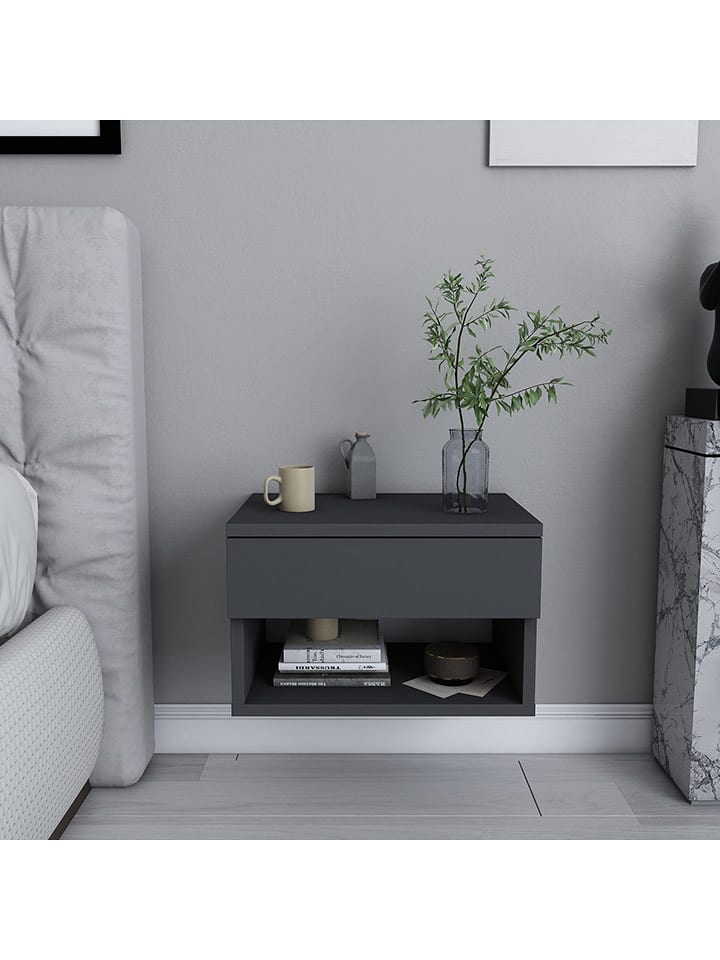 Evila Stolik nocny w kolorze antracytowym - 44,6 x 31,9 x 29 cm rozmiar: onesize