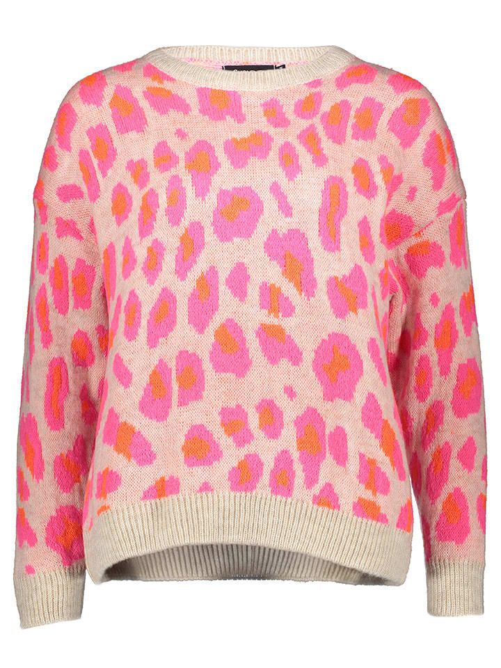 Sublevel Sweter w kolorze beżowo-różowym rozmiar: L/XL