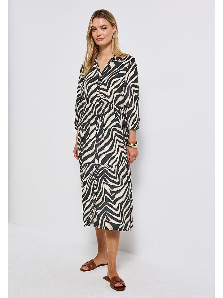 Street One Sukienka w kolorze czarno-biało-zielonym rozmiar: 38