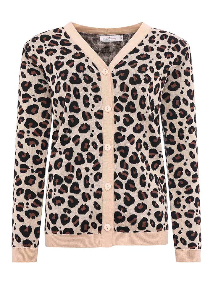 Zwillingsherz Kardigan w kolorze beżowym rozmiar: L/XL