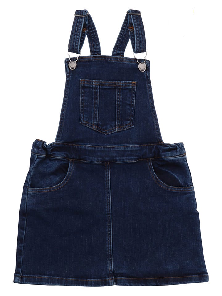 Walkiddy Sukienka-ogrodniczka dżinsowa w kolorze granatowym rozmiar: 122