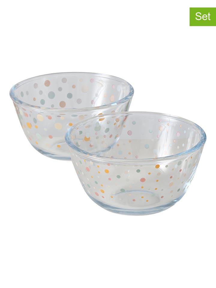 Boltze Miski (2 szt.) "Lavina" ze wzorem - wys. 7 x Ø 13 cm rozmiar: onesize