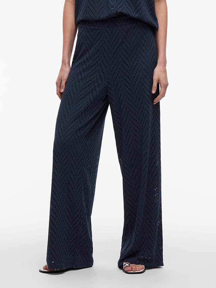 Vila Spodnie w kolorze granatowym rozmiar: XL