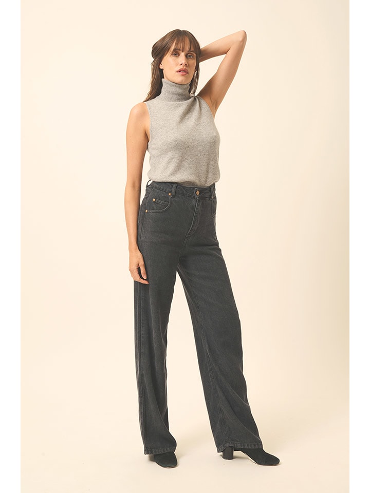 Just Cashmere Kaszmirowy bezrękawnik "Violet" w kolorze beżowym rozmiar: M