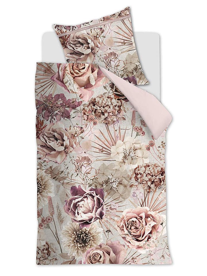 Rivièra Maison Komplet pościeli "Faded Flower" w kolorze jasnoróżowym rozmiar: 155x220 cm