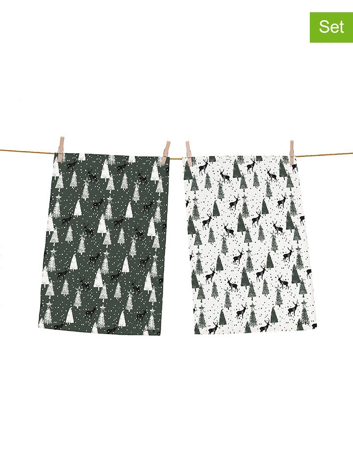 Butter Kings Ściereczki (2 szt.) w kolorze zielonym do naczyń - 70 x 50 cm rozmiar: onesize