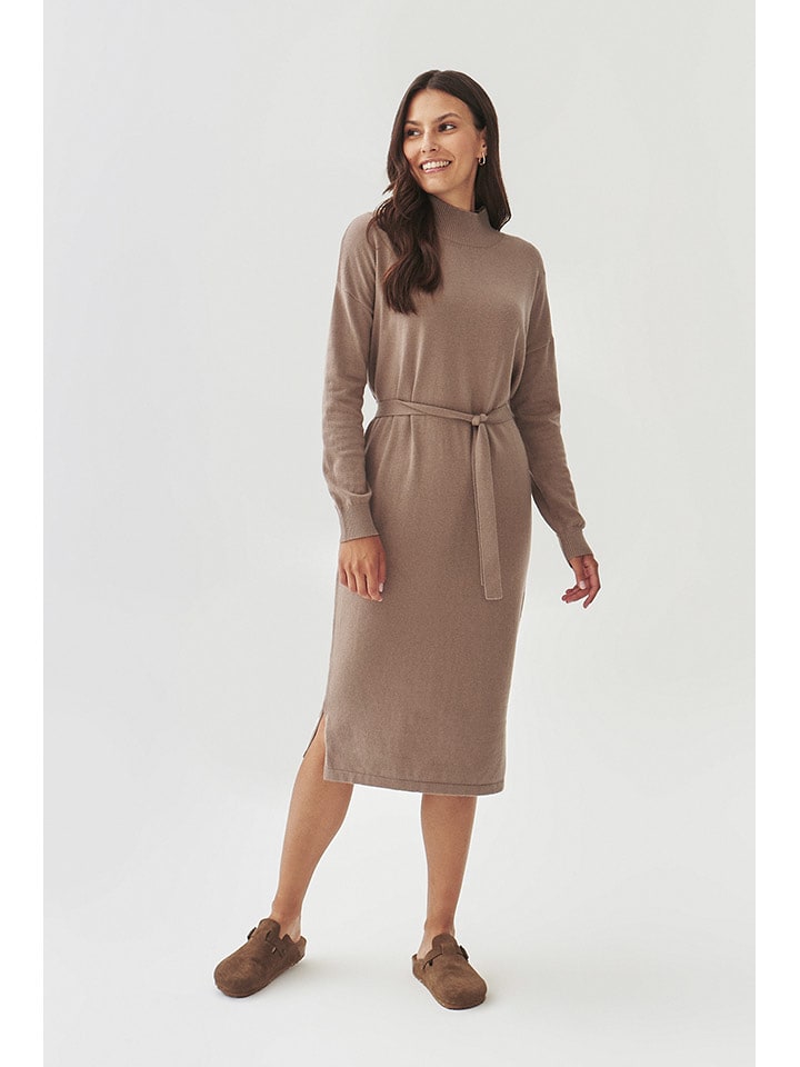 TATUUM Sukienka dzianinowa w kolorze beżowym rozmiar: S