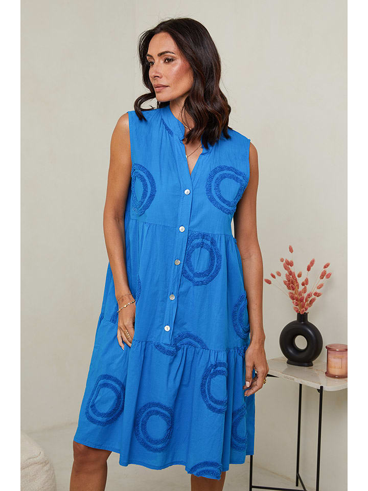 Le Monde du Lin Lniana sukienka w kolorze niebieskim rozmiar: 40/42