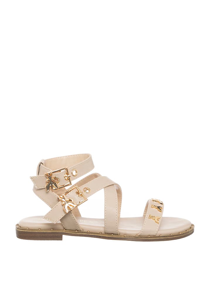 Patrizia Pepe Skórzane sandały w kolorze beżowym rozmiar: 39