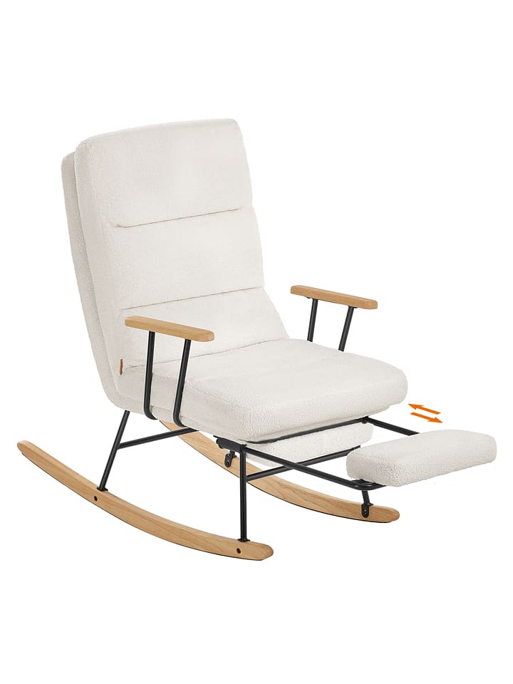 Songmics Fotel bujany w kolorze biało-jasnobrązowym - 67 x 100 x 48 cm rozmiar: onesize