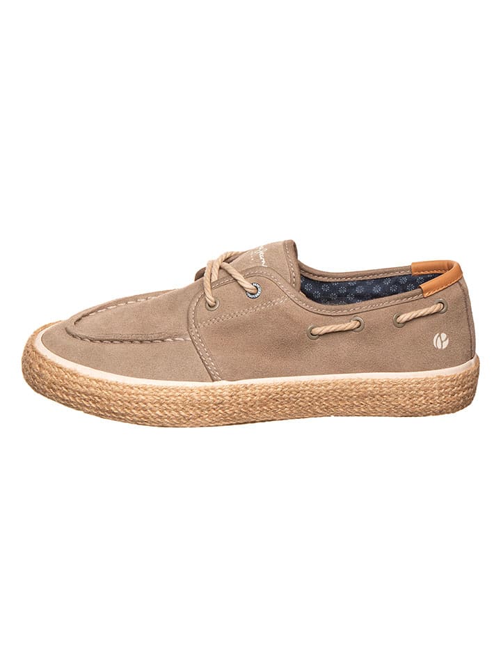 Pepe Jeans FOOTWEAR Skórzane espadryle w kolorze beżowym rozmiar: 43