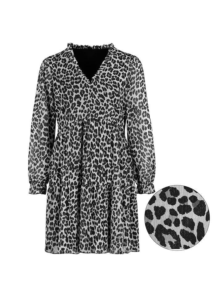 Sublevel Sukienka w kolorze jasnoszaro-czarnym rozmiar: M/L