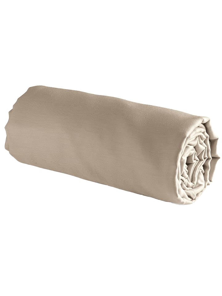 maison héritage PARIS Satynowe prześcieradło w kolorze szarobrązowym na gumce rozmiar: 140x200 cm