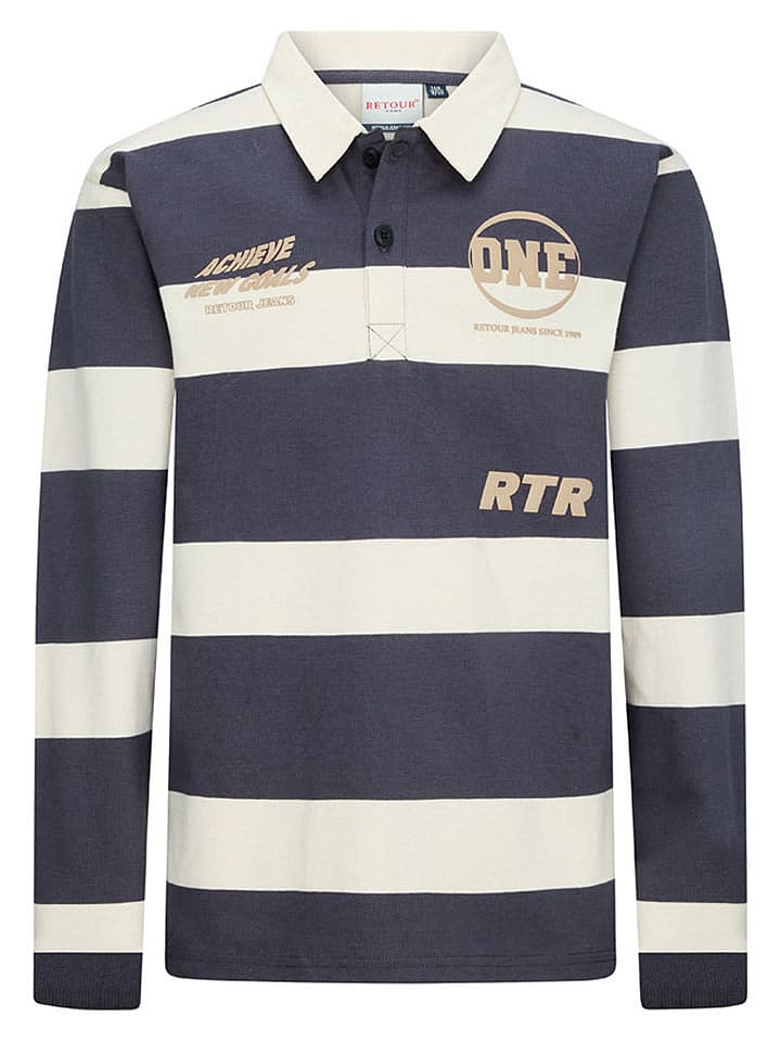 Retour Koszulka "Duke" w kolorze granatowo-białym rozmiar: 158/164