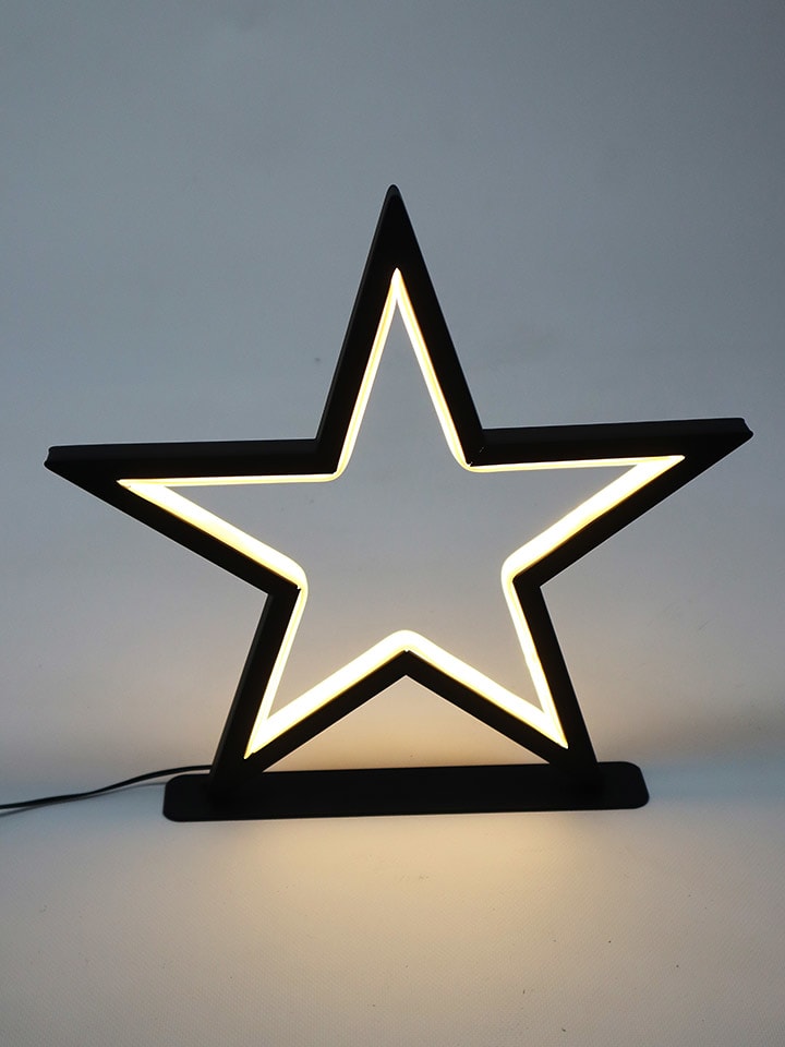 AM Design Dekoracyjna lampa LED "Gwiazda" w kolorze czarnym - 33 x 36 cm rozmiar: onesize