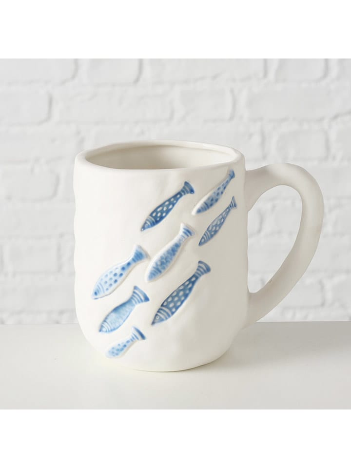 Boltze Kubek jumbo "Pina" w kolorze biało-niebieskim - 600 ml rozmiar: onesize