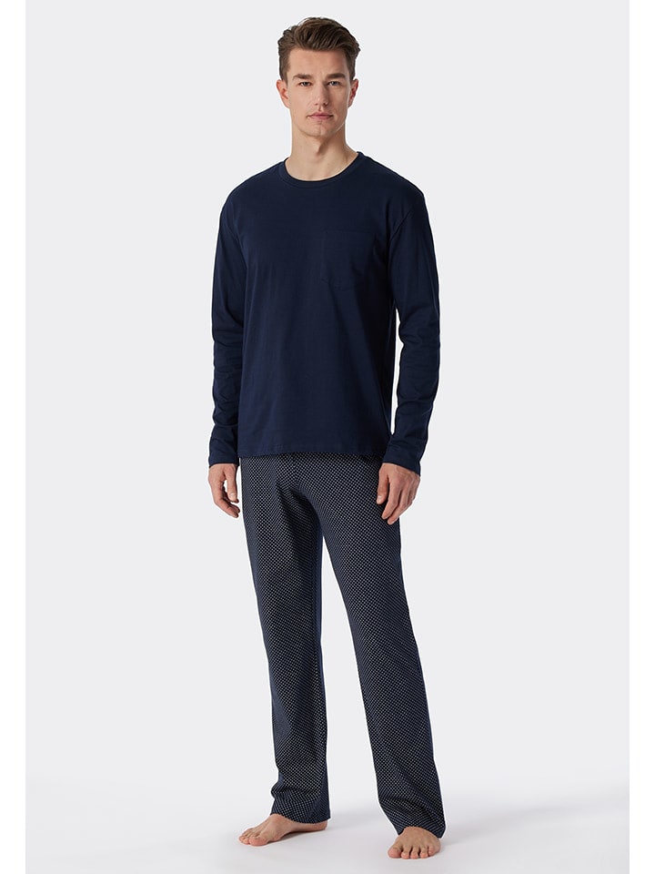 Schiesser Piżama w kolorze granatowym rozmiar: 58