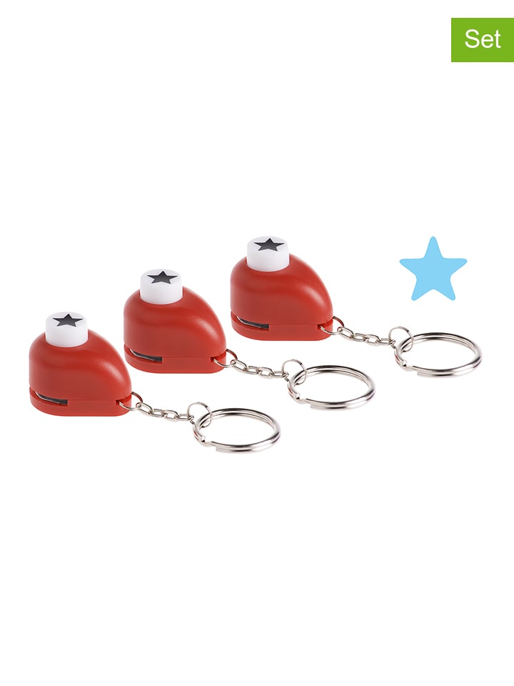 SUNNYSUE Dziurkacze (3 szt.) "Stars" w kolorze czerwonym rozmiar: onesize