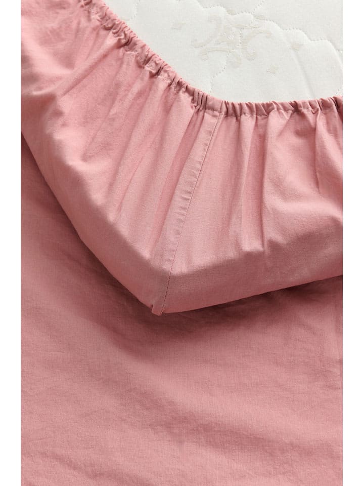 Ellos Home Prześcieradło "Milly" w kolorze jasnoróżowym na gumce rozmiar: 90x200 cm