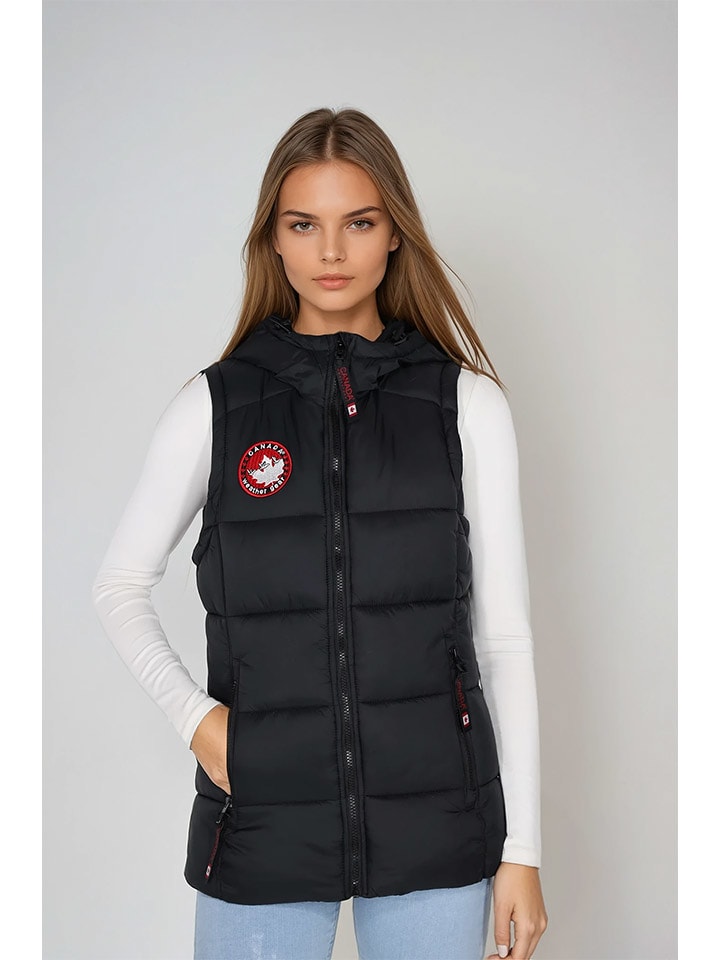 CANADA weather gear Kamizelka pikowana w kolorze czarnym rozmiar: L