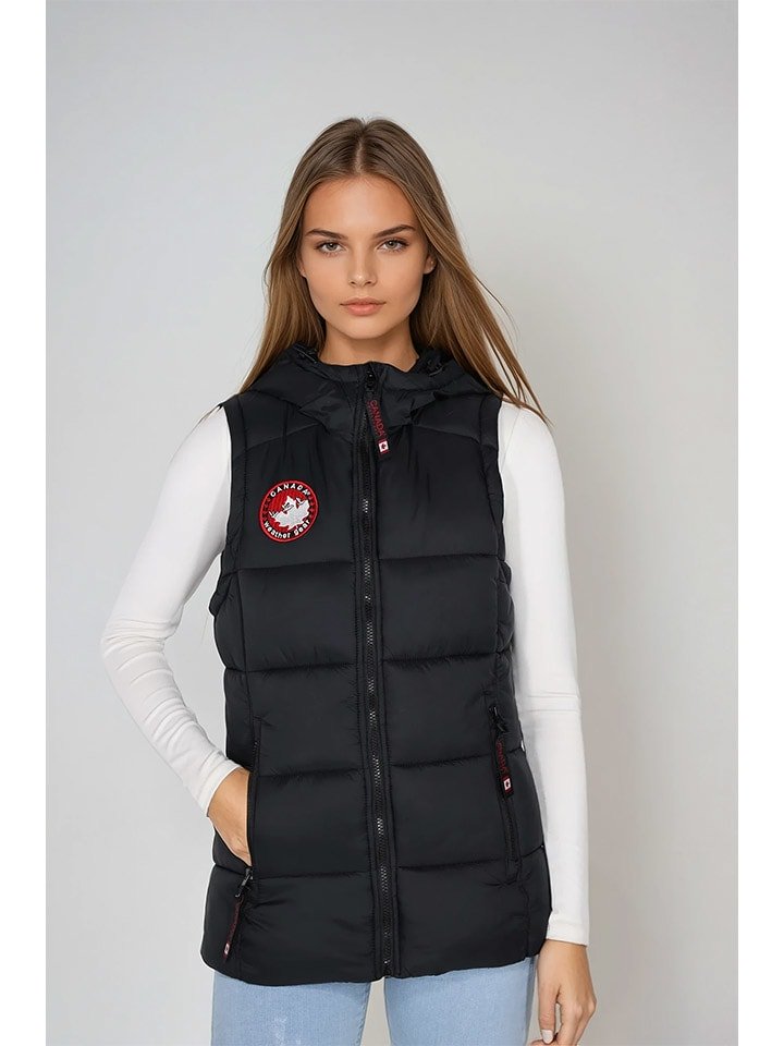 CANADA weather gear Kamizelka pikowana w kolorze czarnym rozmiar: L