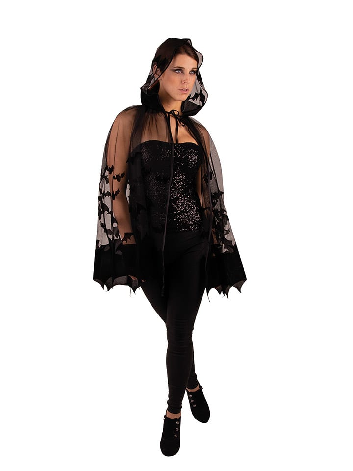 Party x People Peleryna kostiumowa w kolorze czarnym rozmiar: onesize