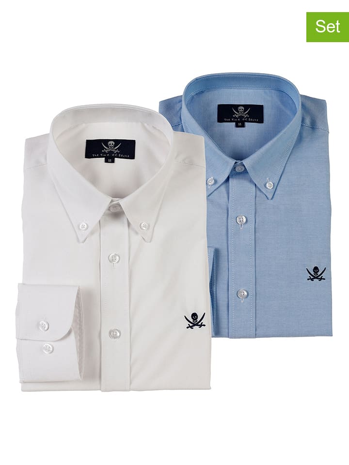 The Time of Bocha Koszule (2 szt.) - Regular fit - w kolorze kremowym i błękitnym rozmiar: XL