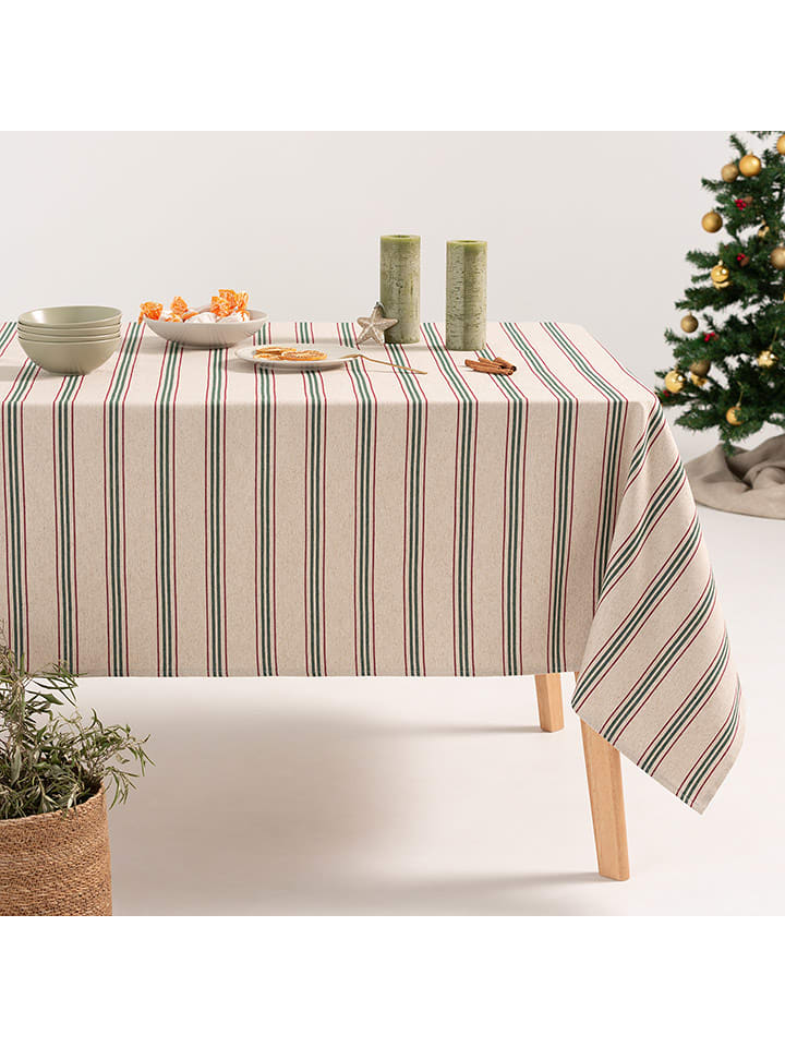 GAMUSI Obrus "Bardy" w kolorze kremowo-zielono-czerwonym rozmiar: 140x300 cm