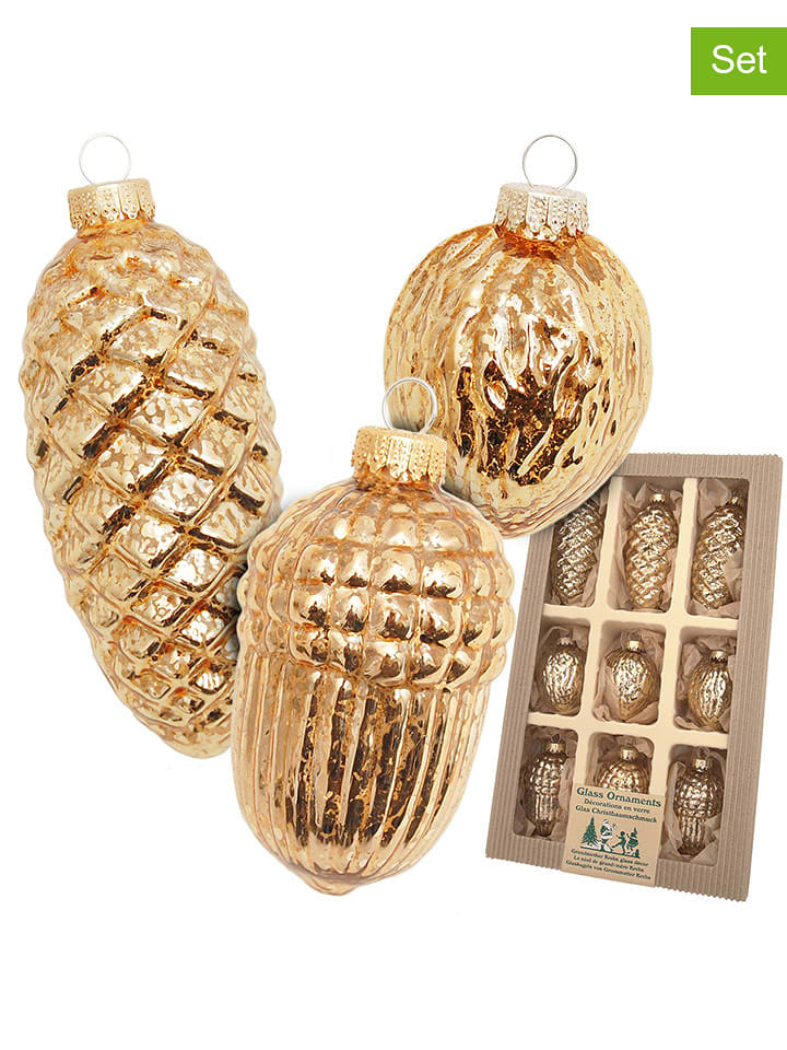 Krebs Glas Lauscha Ozdoby choinkowe (9 szt.) w kolorze złotym rozmiar: onesize