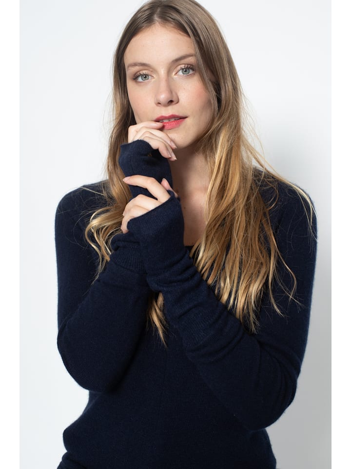 Perfect Cashmere Kaszmirowe mitenki "Jesse" w kolorze granatowym rozmiar: onesize