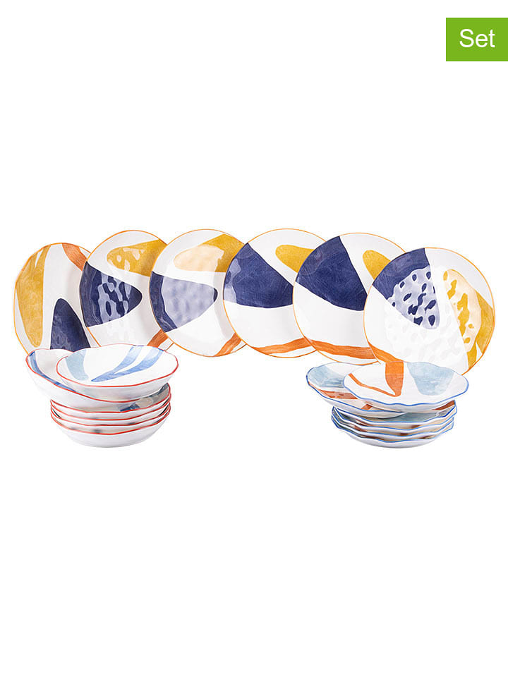 Villa d´Este 18-częściowy zestaw talerzy "Peninsula" ze wzorem rozmiar: onesize