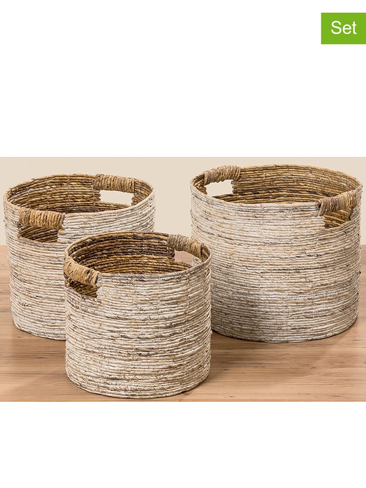 Boltze Koszyki (3 szt.) "Ines" w kolorze beżowym rozmiar: onesize