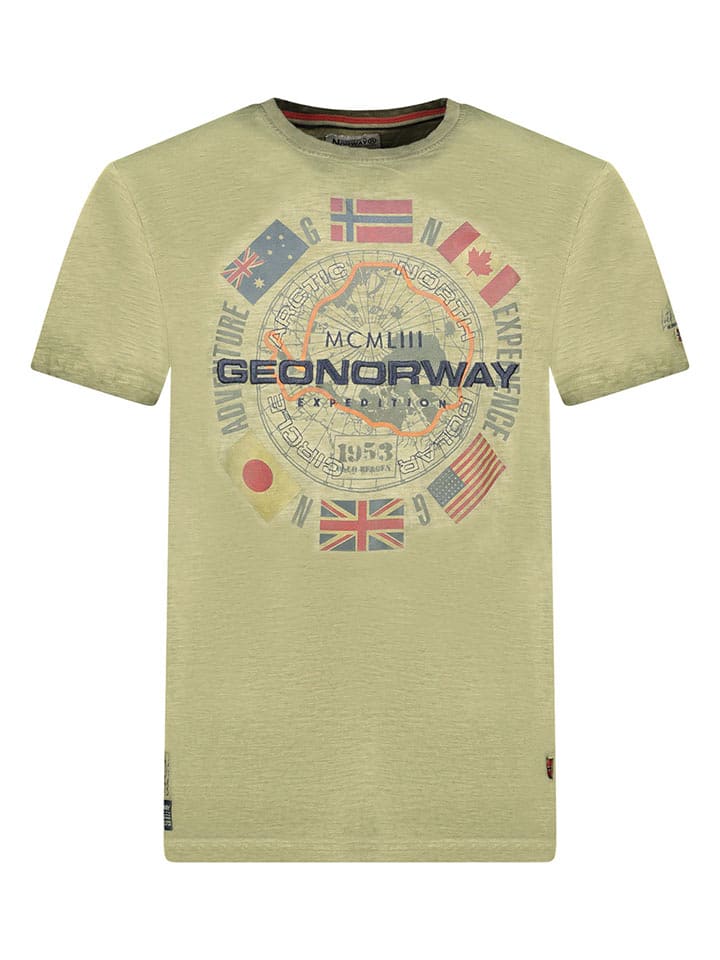 Geographical Norway Koszulka "Jirkel" w kolorze khaki rozmiar: S